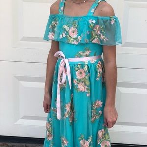 Speechless off the shoulders teal dress